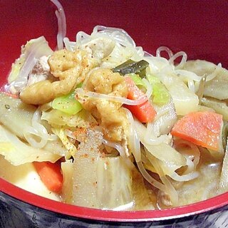 冷蔵庫の残った野菜でトン汁